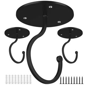 Ser Of 12, Wall Mount Ceiling Hooks, Metal Plant Bracket, Lanterns Hanger